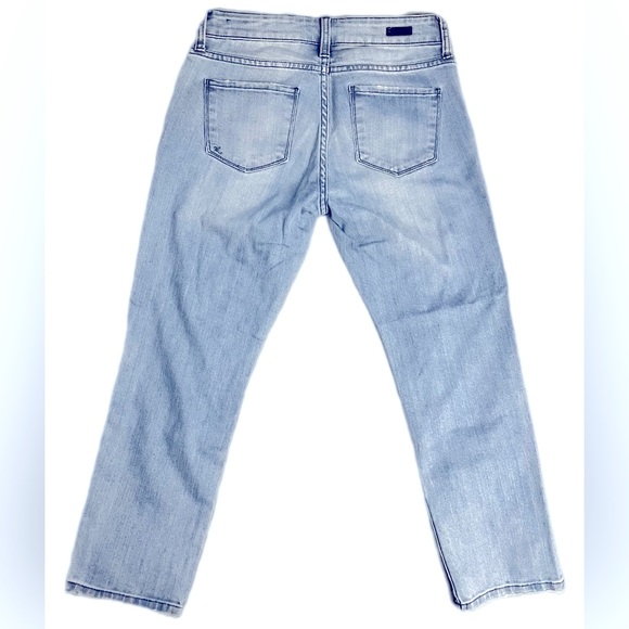 KUT FROM THE KLOTH Distressed Ankle Straight-Leg Jean w/ Pearls & Studs Sz. 4P - Picture 3 of 11